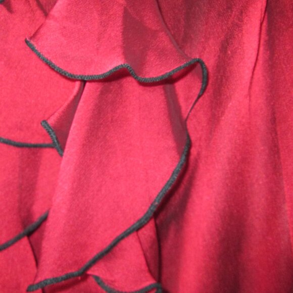 Collection Dressbarn womens Sz 22W red ruffle blouse top long sleeve witchy Y2K - Picture 5 of 12